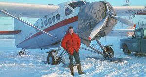 Author Dominique Prinet with the Gateway DHC-3 Otter at Yellowknife, Northwest Territories 1969