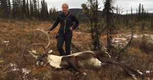 The author with her first caribou